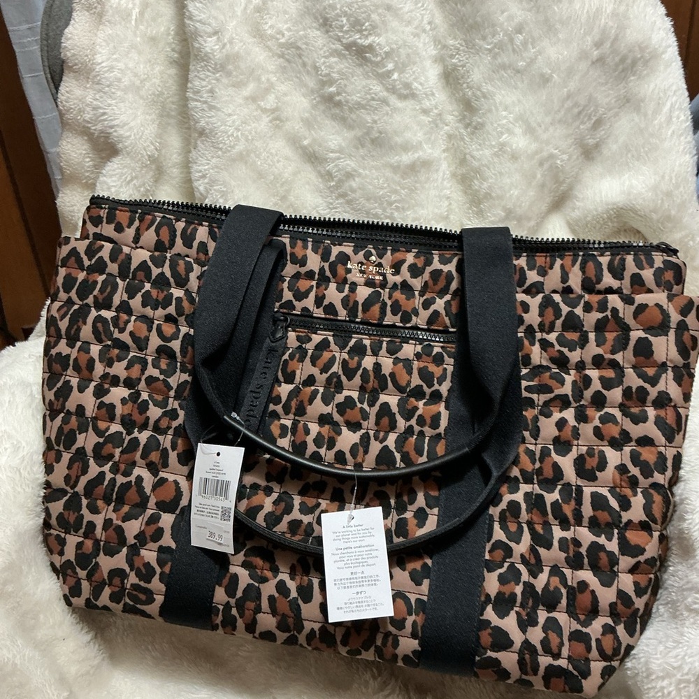 Kate Spade Black and Brown Leopard Tote